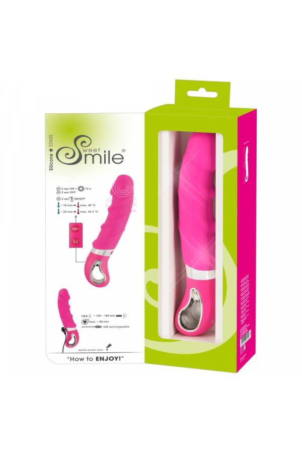 Belaidis, šildantis vibratorius SMILE Soft (rožinis)