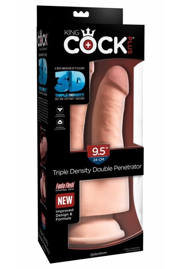 Dvigubas dildo "King Cock plus - 3D Double Penetrator"