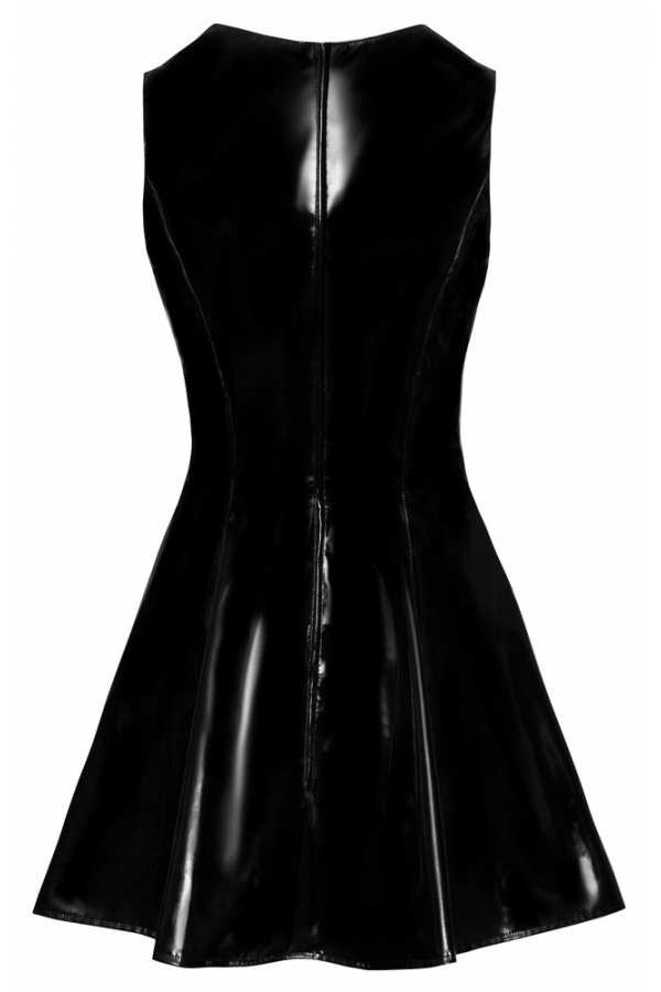 BDSM moteriška apranga – „Black Level - Vinilinė suknelė su nėriniais"